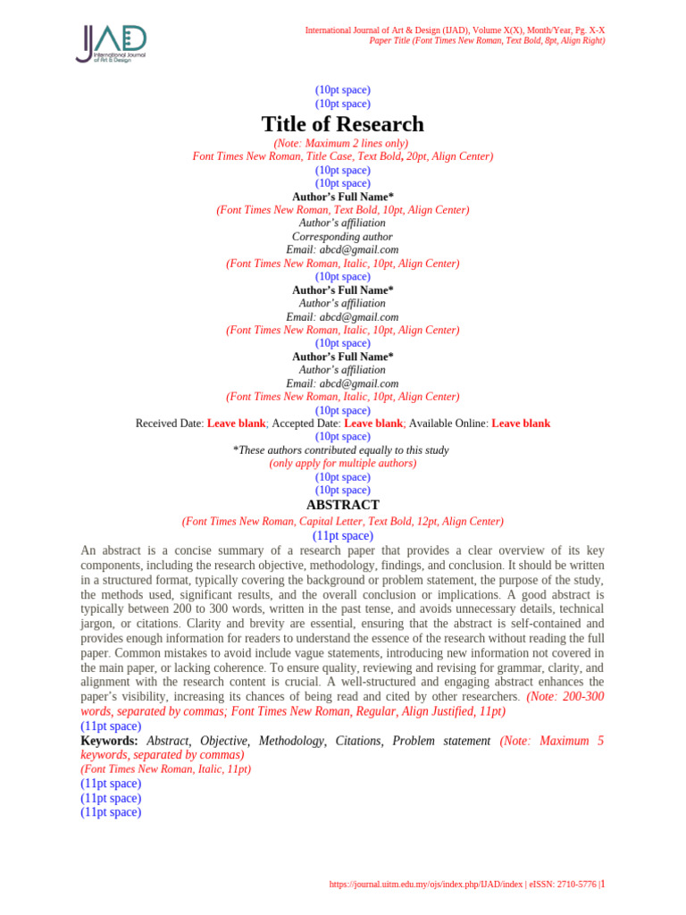 Template of Article Ijad 2025 | PDF | Qualitative Research ...