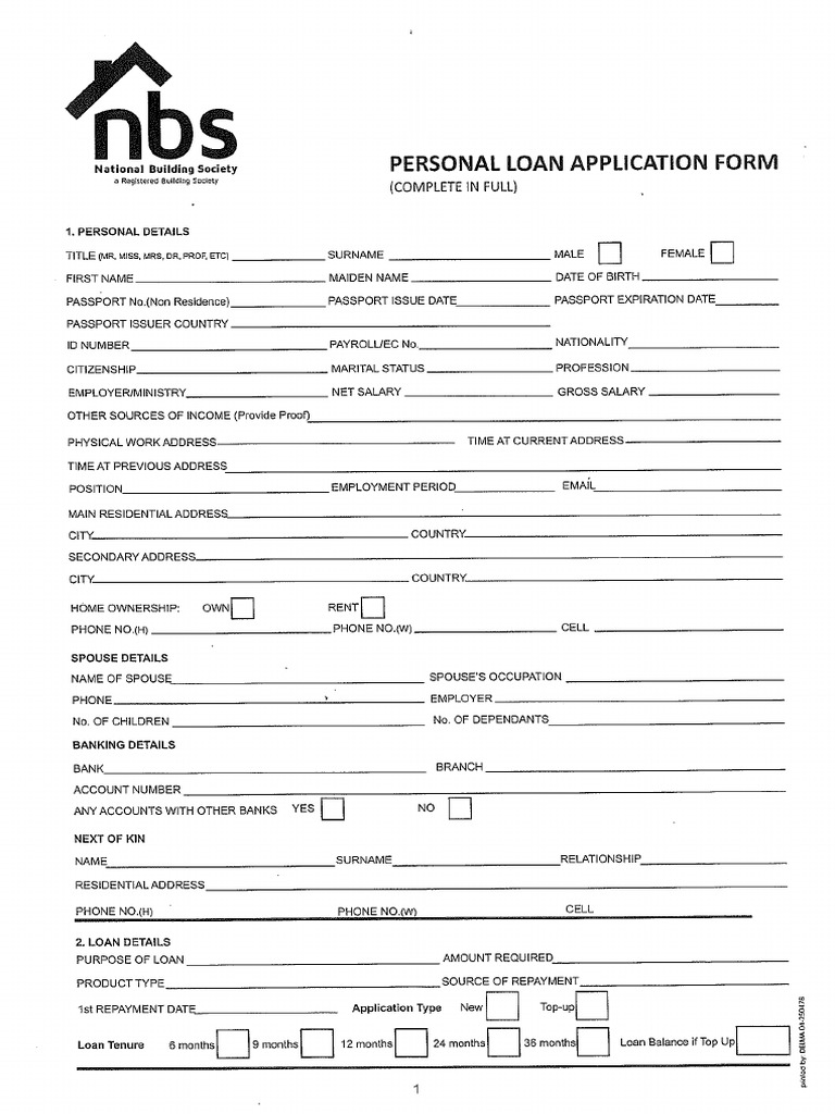 Personal Loan Application Form | PDF