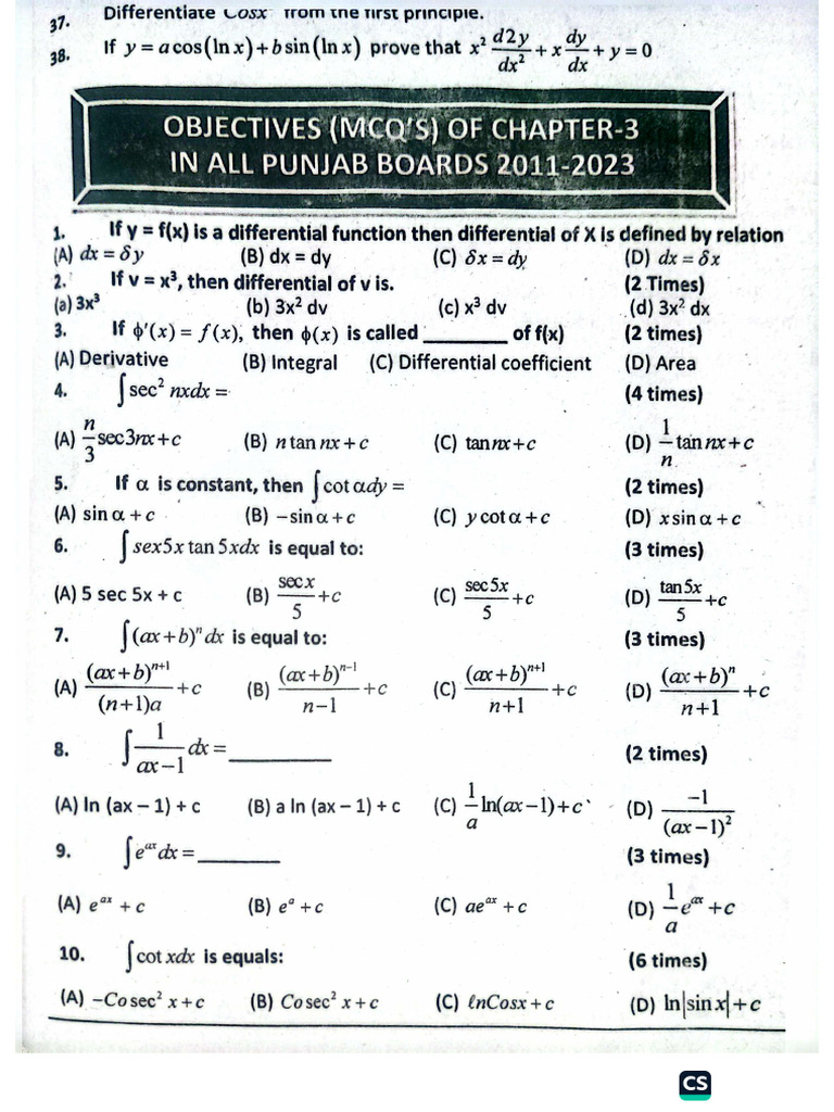 Chapter 3 Mcqs | PDF