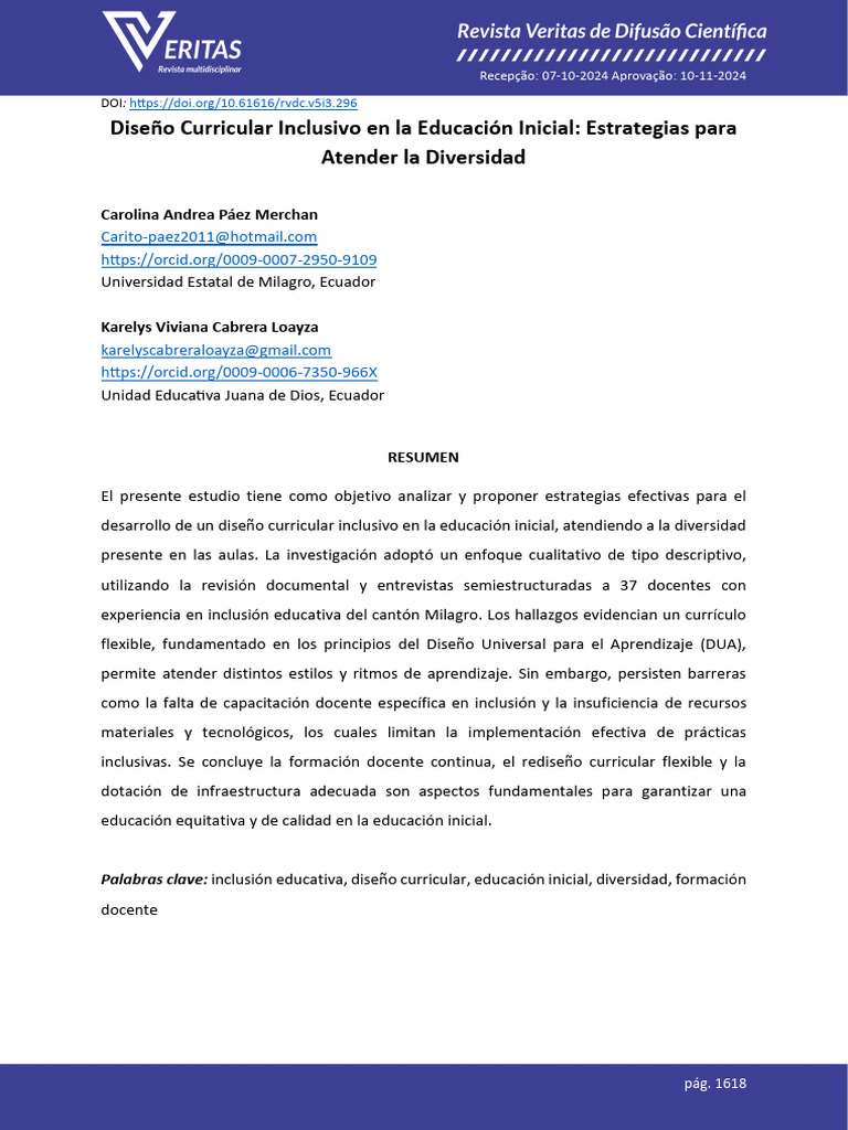 Diseño Curricular Inclusivo en La Educación Inicial: Estrategias para ...