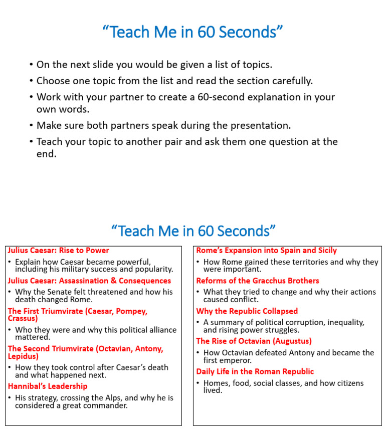 Teach Me in 60 Seconds | PDF