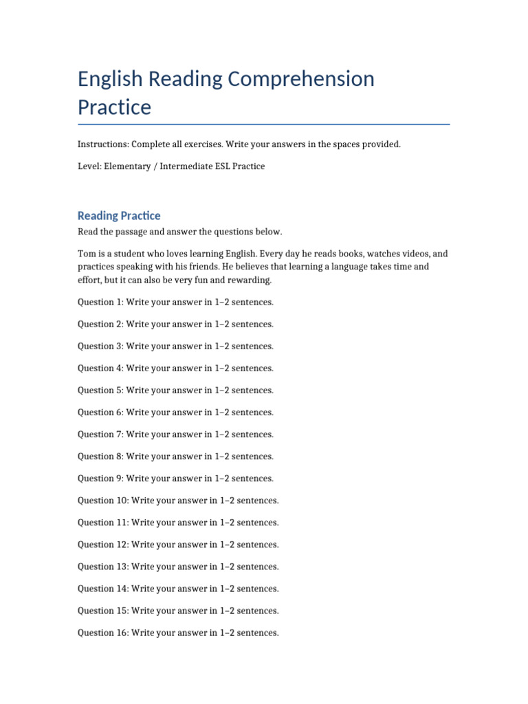 english_exercises_long_3 | PDF | Question | Learning