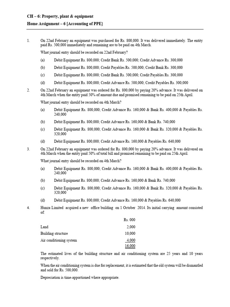 Ha - 6 Accounting of Ppe | PDF | Depreciation | Debits And Credits