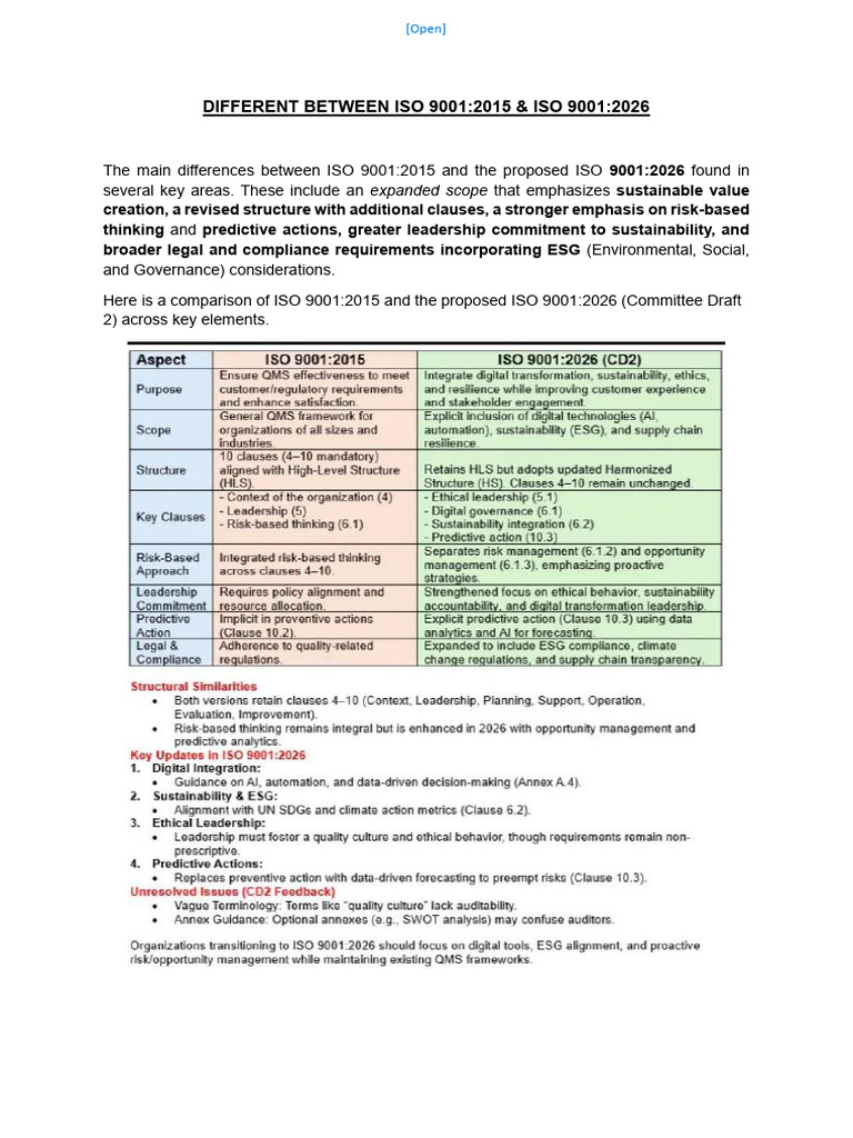 Different in New Iso 9001 2026 | PDF