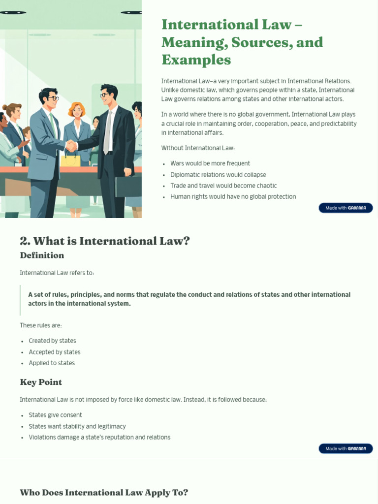 International Law Meaning Sources and Examples | PDF | International ...