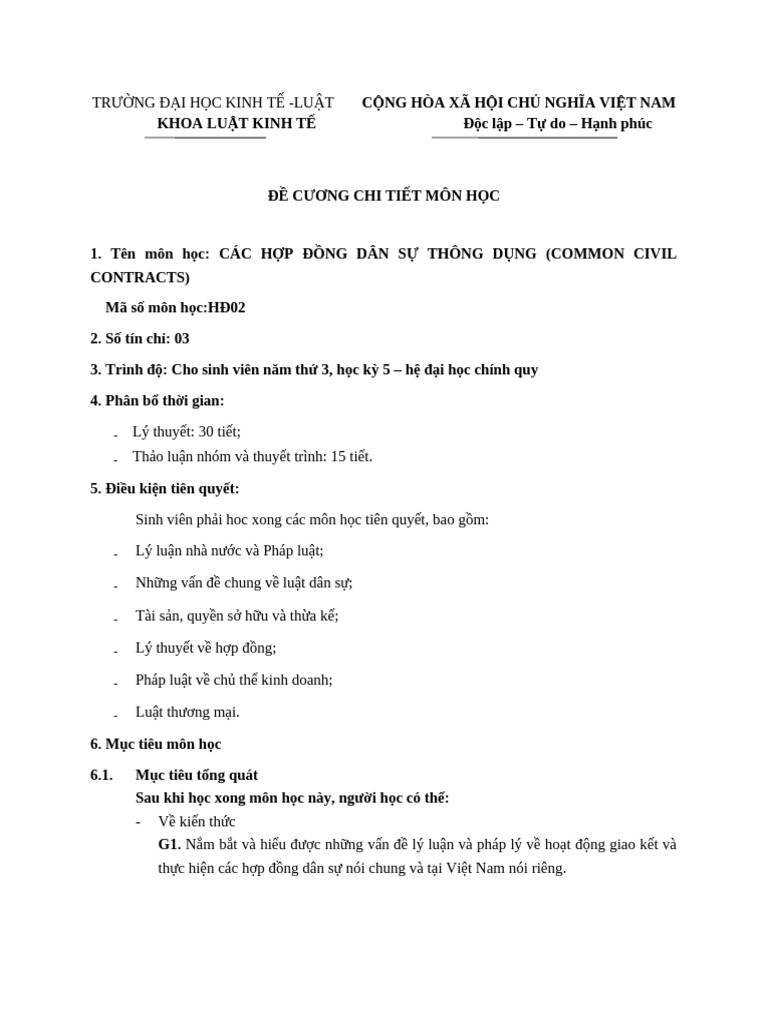 De Cuong Hop Dong 2 - AUN-NPPT | PDF