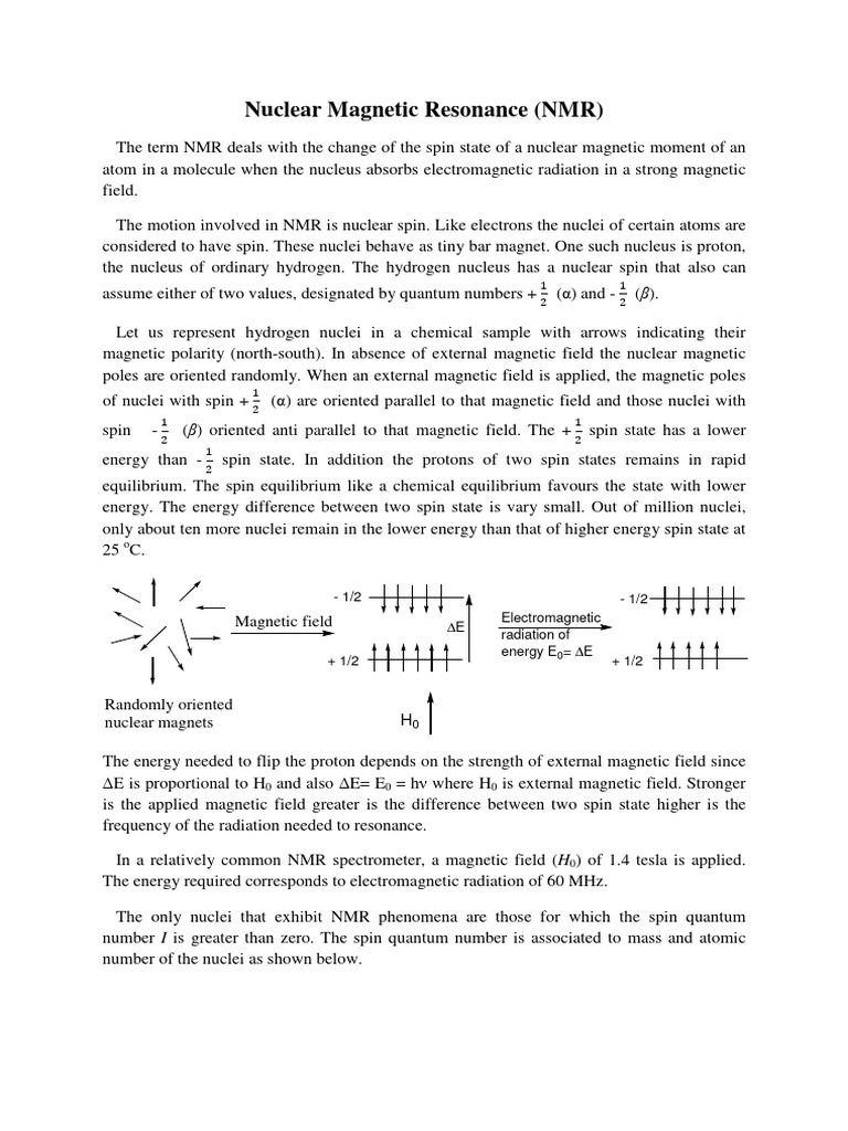 NMR Spectroscopy Final | PDF | Nuclear Magnetic Resonance | Nuclear ...
