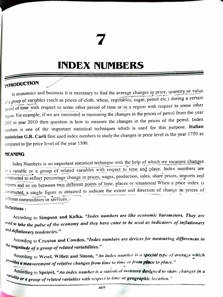 Index Numbers | PDF | Cost Of Living | Index (Economics)