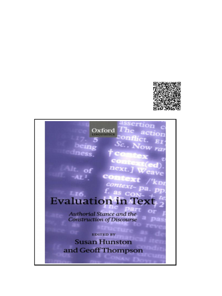 Evaluation in Text Authorial Stance and the Construction of Discourse ...