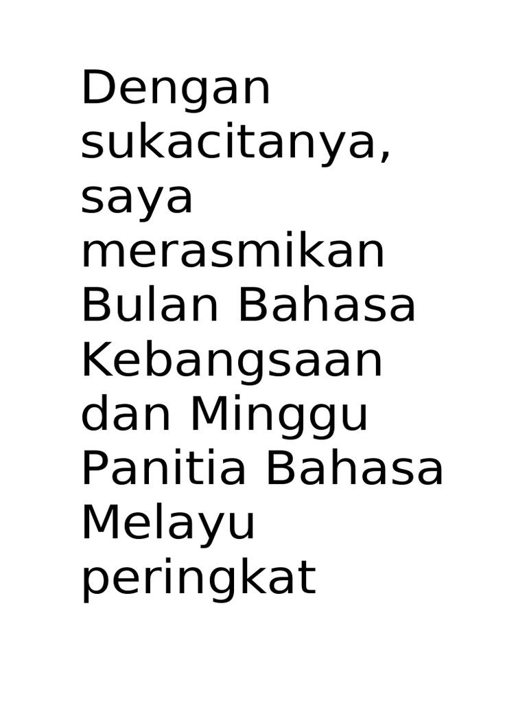 Ucapan Perasmian | PDF