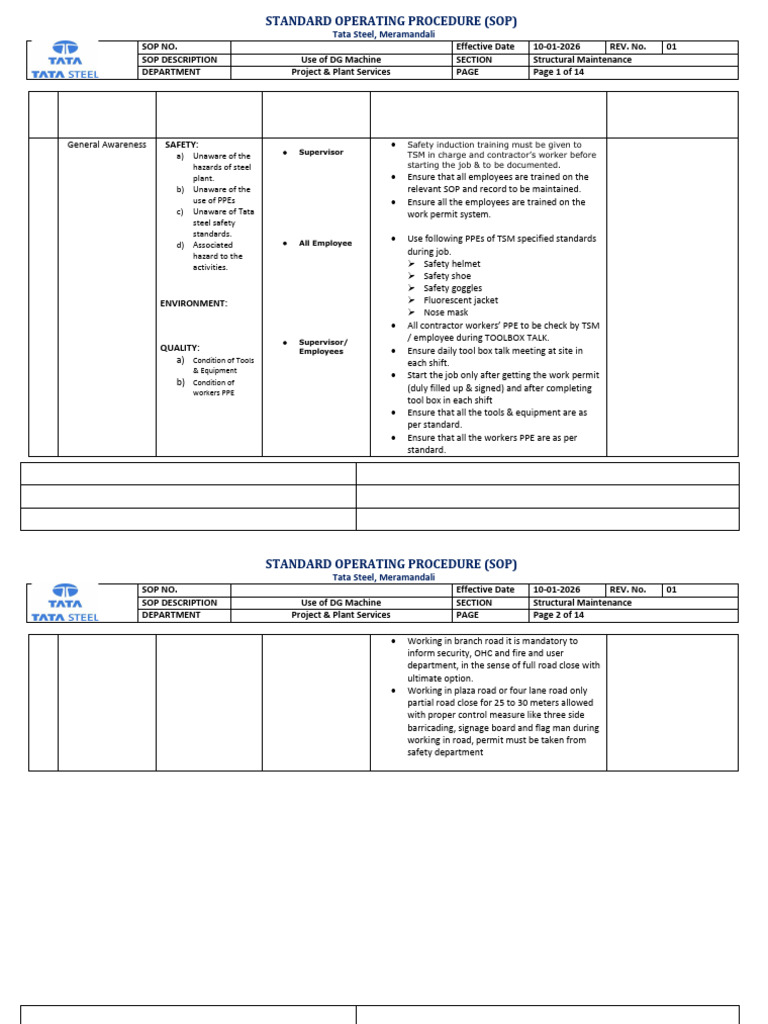 Use of DG Machine | PDF | Personal Protective Equipment