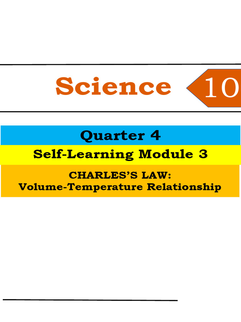 Science 10 Q4 SLM3 1 1 | PDF | Gases | Temperature