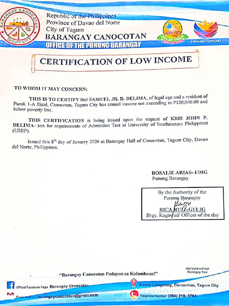 Low Income Certificate | PDF