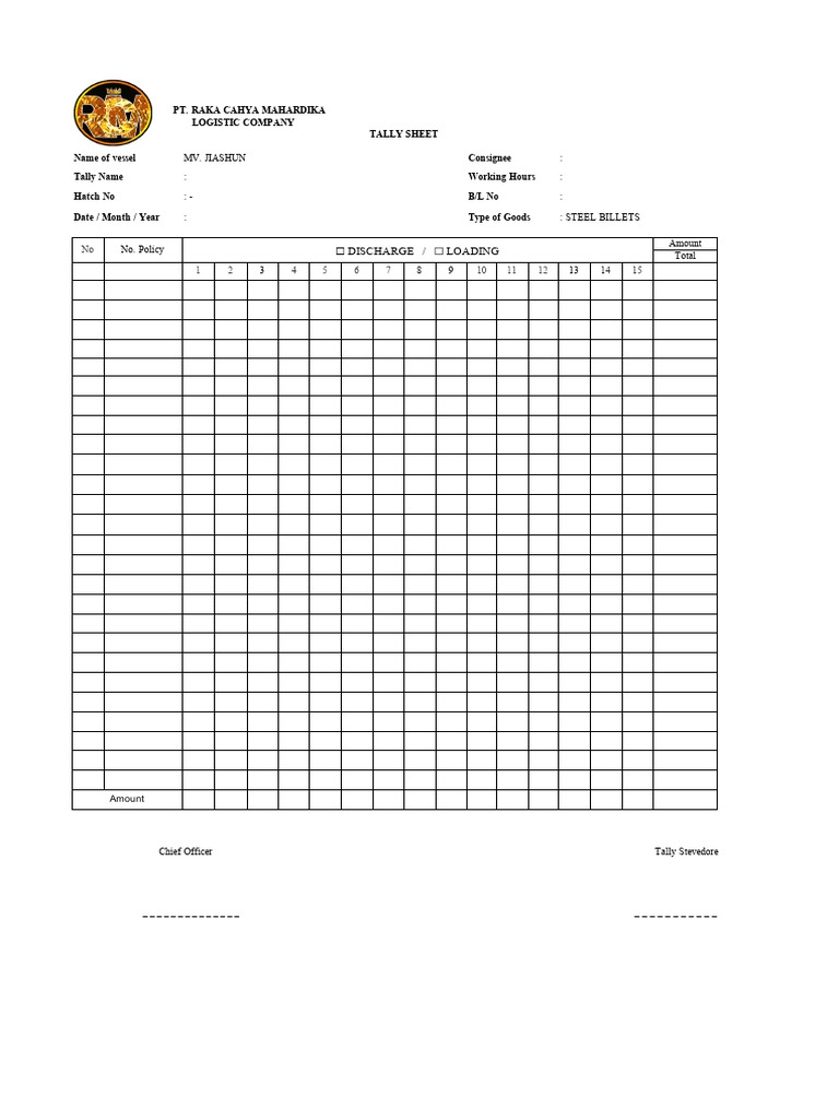 Tally Sheet | PDF