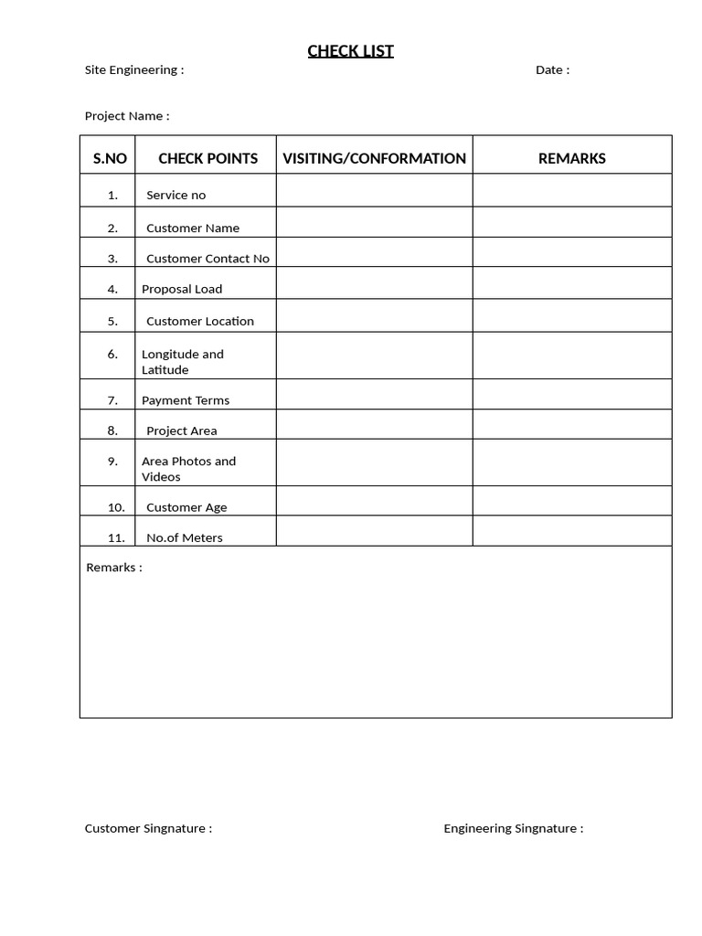 Check List | PDF