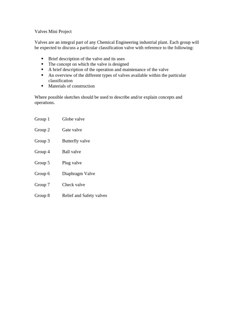 Valves Mini Project | PDF