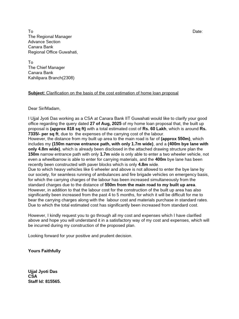 Clarification Letter | PDF