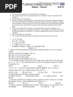 Class 11 Physics Sample Paper | PDF | Acceleration | Force