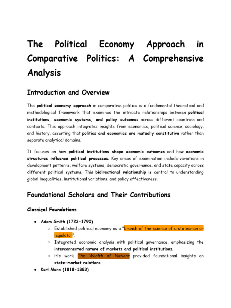 Political Economy and Dependency Approach | PDF | Institution | World ...