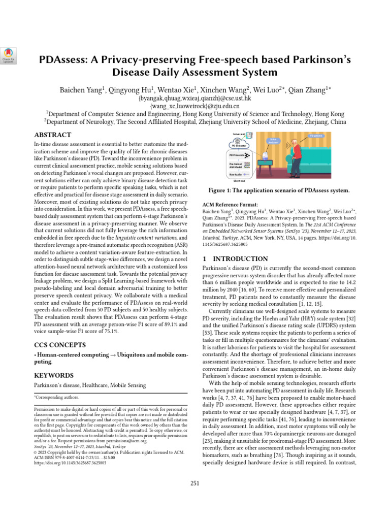 PD Assess | PDF | Speech Recognition | Parkinson's Disease