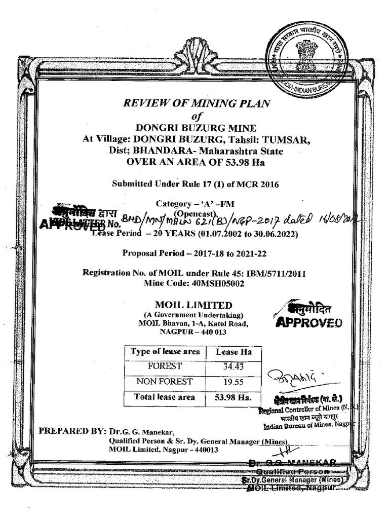 P NK JH Mining Plan | PDF