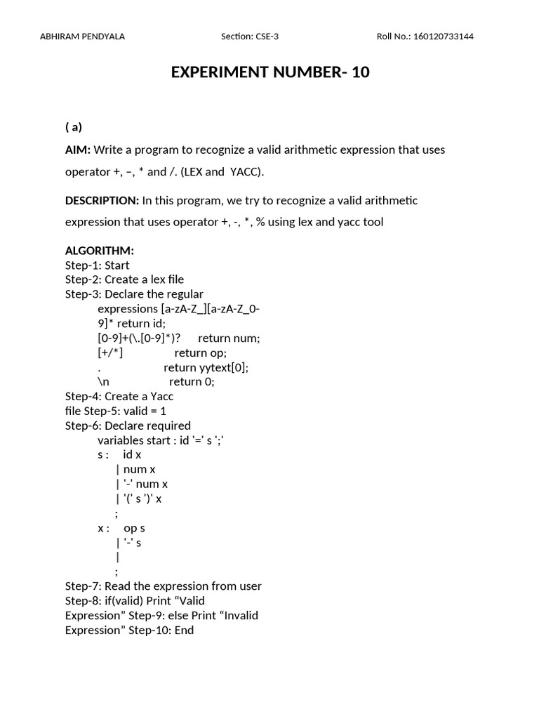 Cd_lab_record[1] 124 - 2 | PDF | Computer Science | Computing