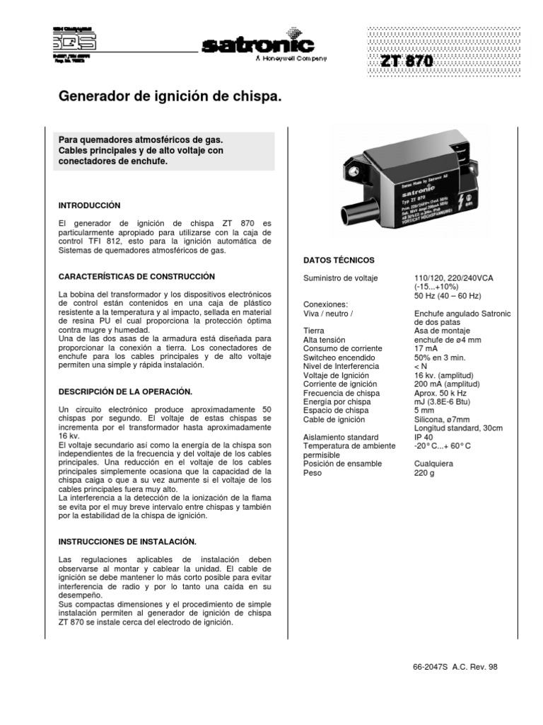 Generador de Ignicion de Chispa | PDF | Descarga electrostática ...