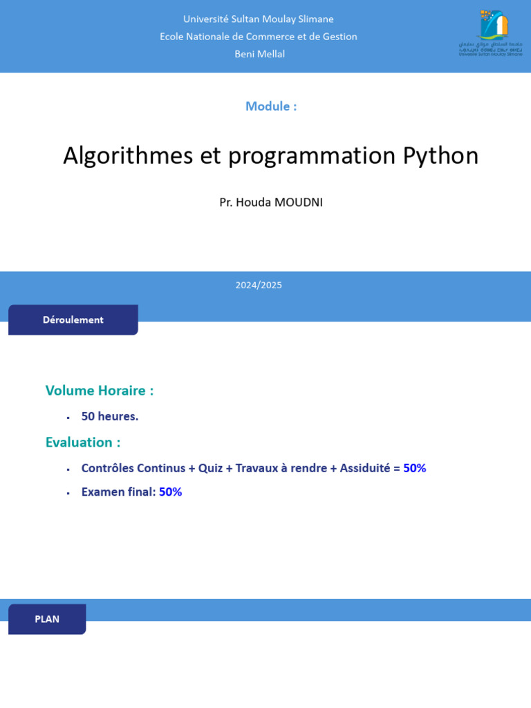 Cours | PDF | Structure de contrôle | Algorithmes