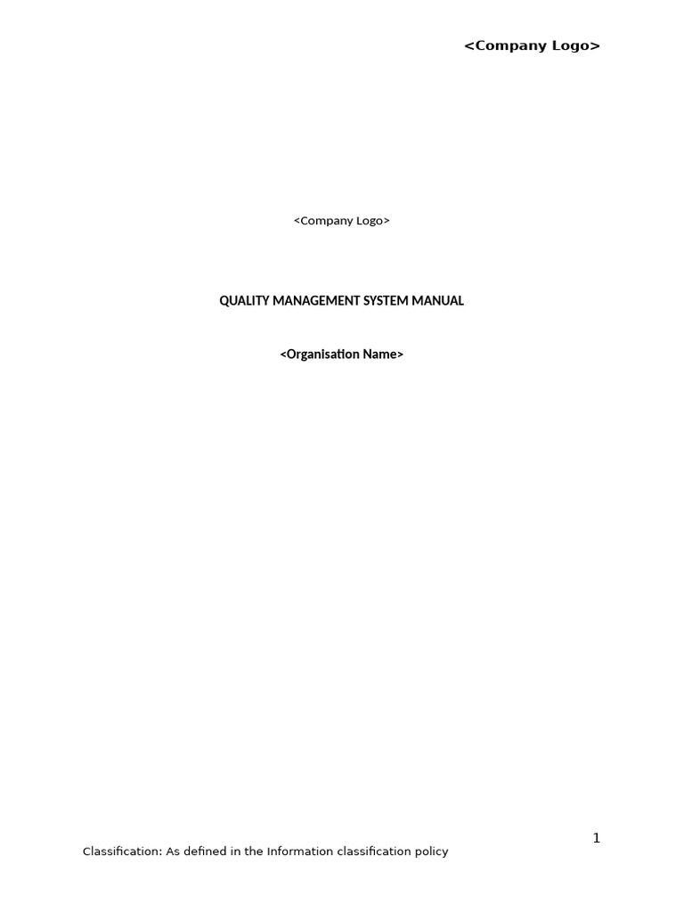Quality Management System Manual | PDF | Quality Management System ...