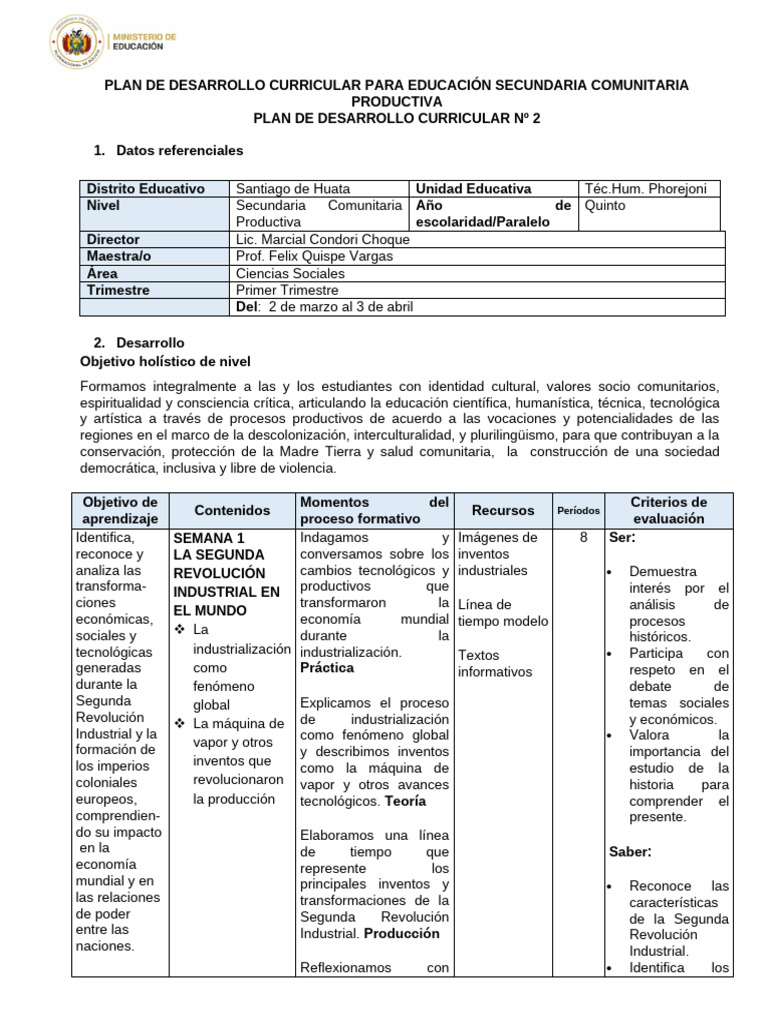5to de Sec PDC Sociales-1 | PDF | Imperialismo | Colonialismo