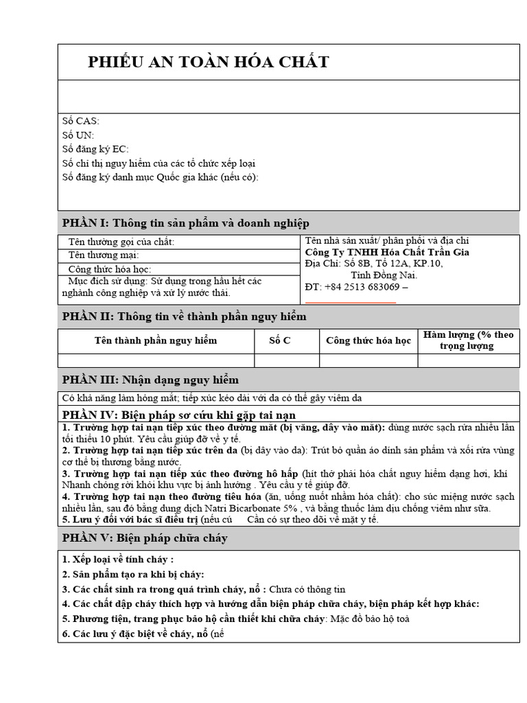 Msds-Canxi-Oxit Cao 90 (PH) | PDF