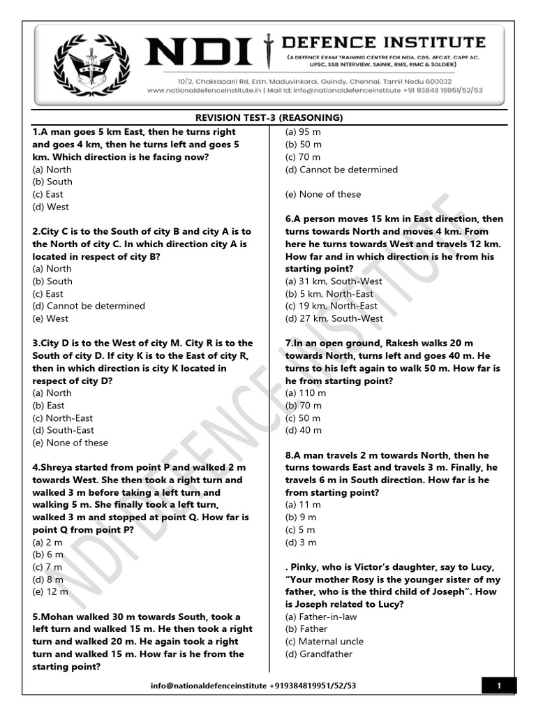 Afcat Revision Test 3 - Reasoning QP | PDF | Chess Theory | Chess Openings