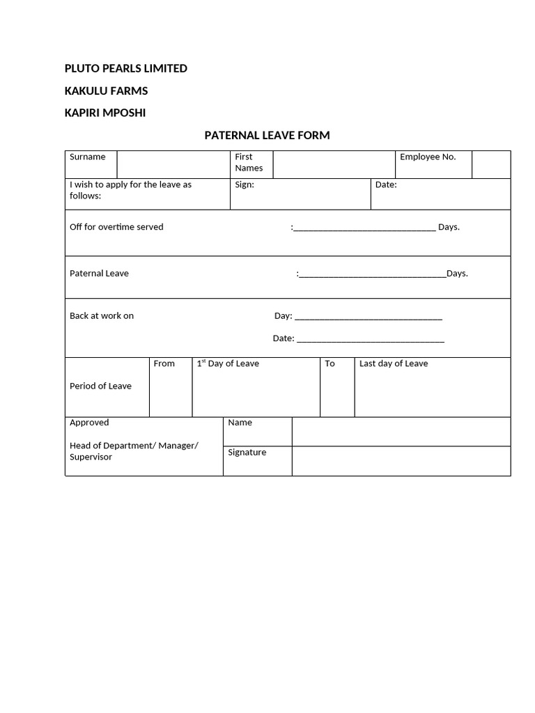 Leave Form | PDF