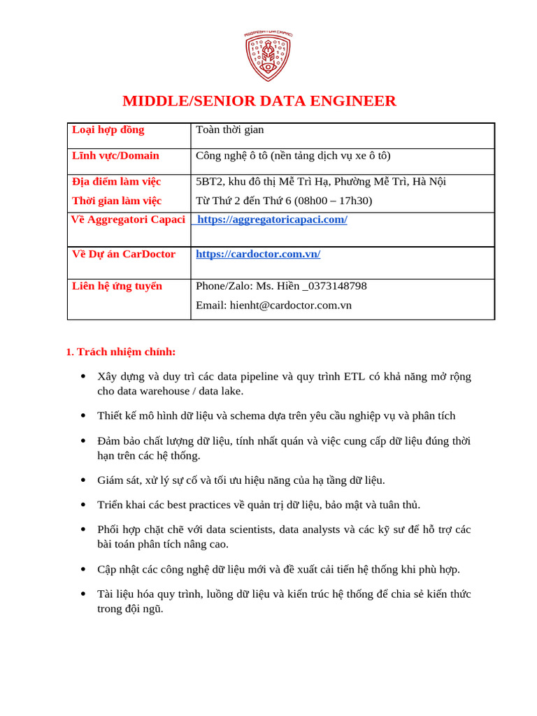 (AC - HN) JD Data Engineer | PDF