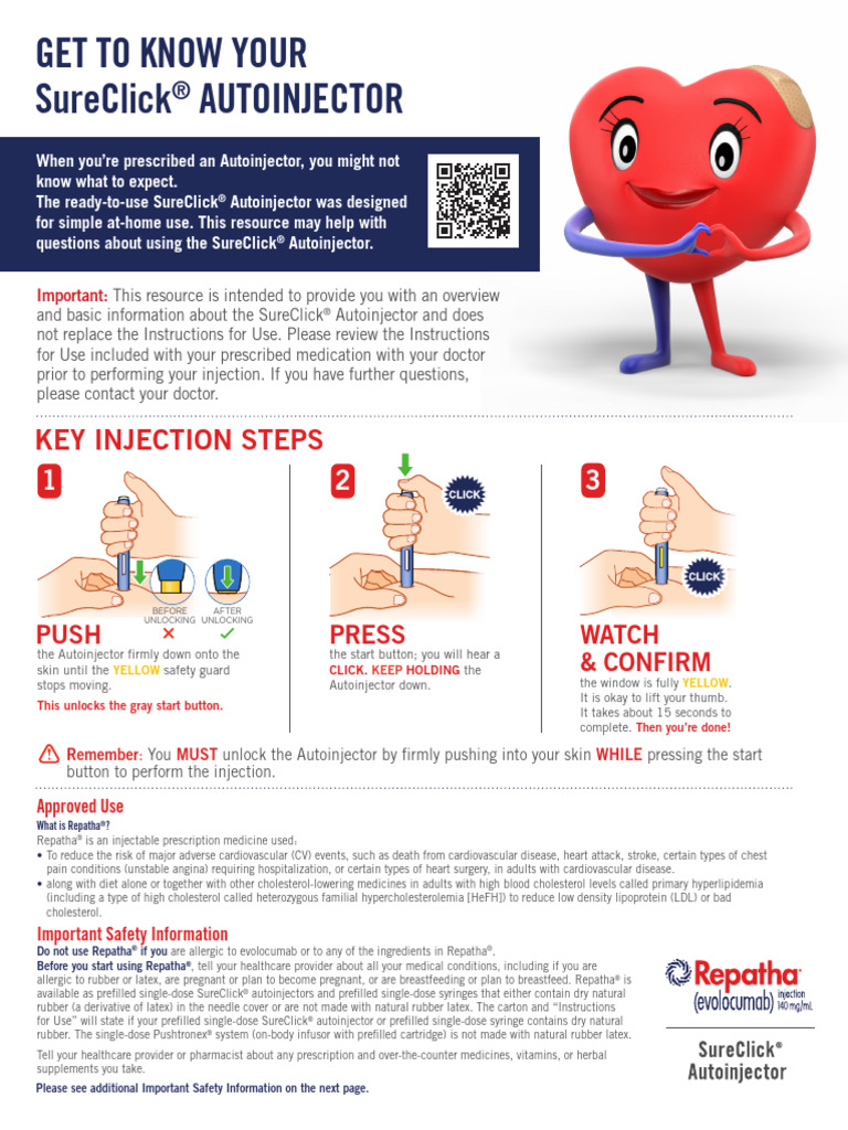 Repatha SureClick-pager Injection Overview | PDF | Medical Prescription ...