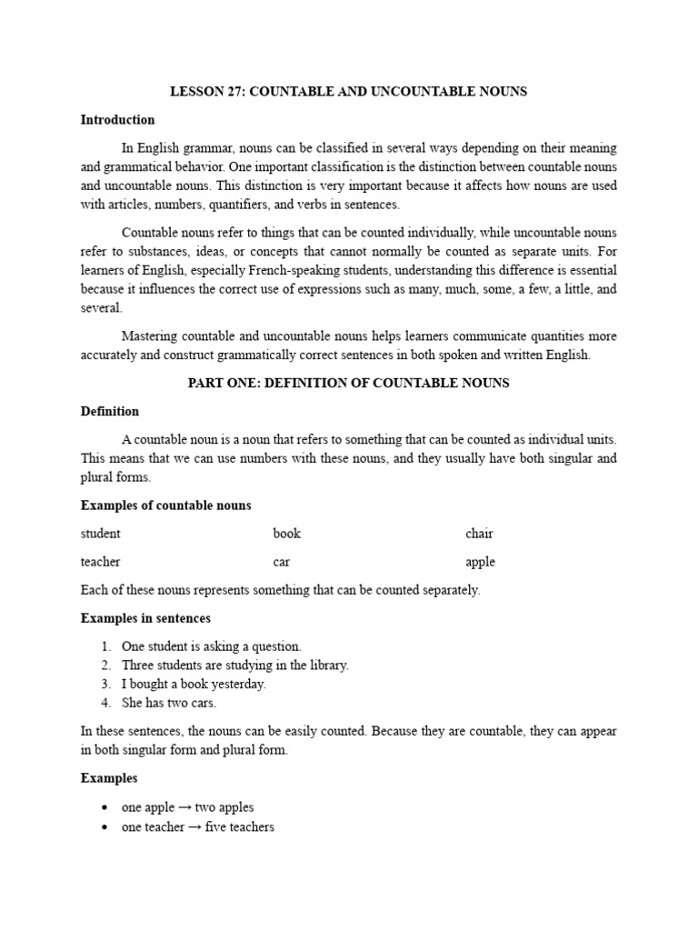 LESSON 27 | PDF | Noun | Grammatical Number