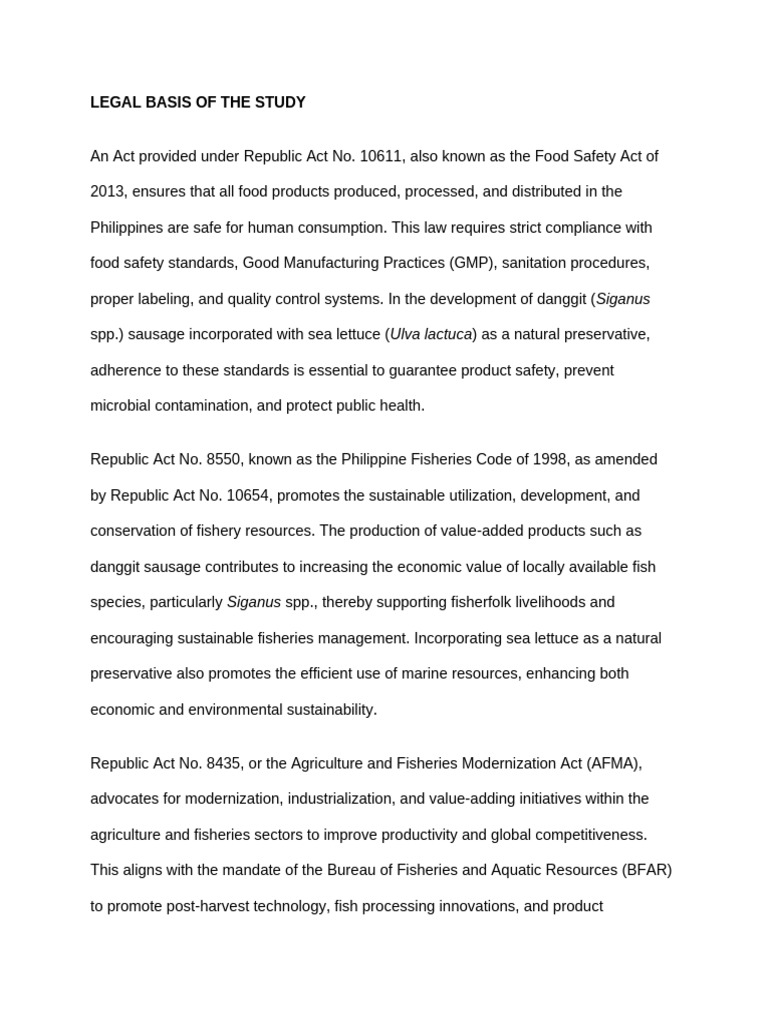 Legal Basis of the Study | PDF