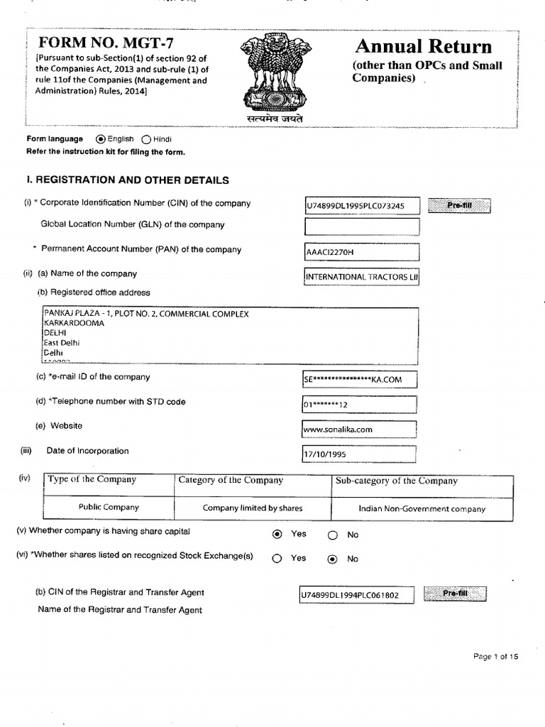 Annual Return FY 2023 2024 | PDF | Preferred Stock | Equity (Finance)
