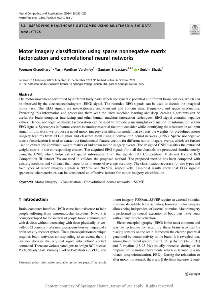 Motor - Imagery - Classification Paper | PDF | Electroencephalography ...