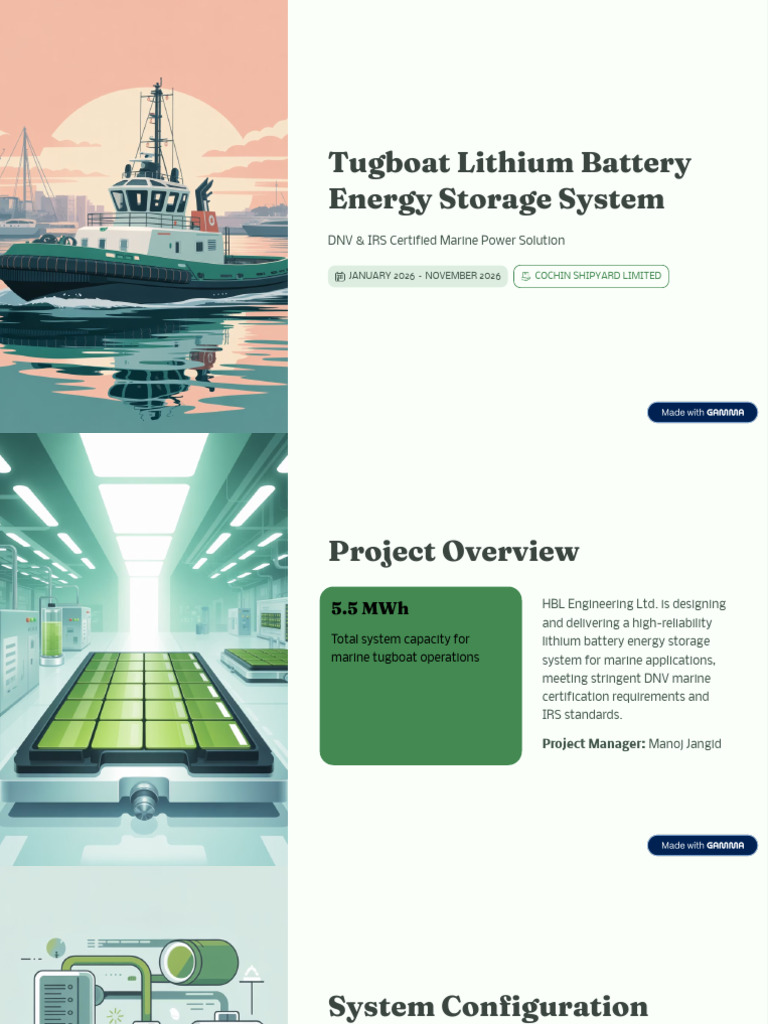 Tugboat Lithium Battery Energy Storage System | PDF | Electric Power