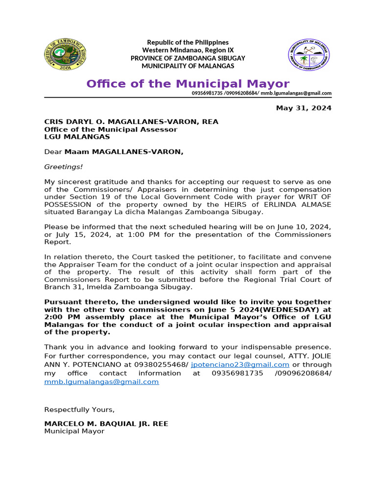Letter to Bir | PDF