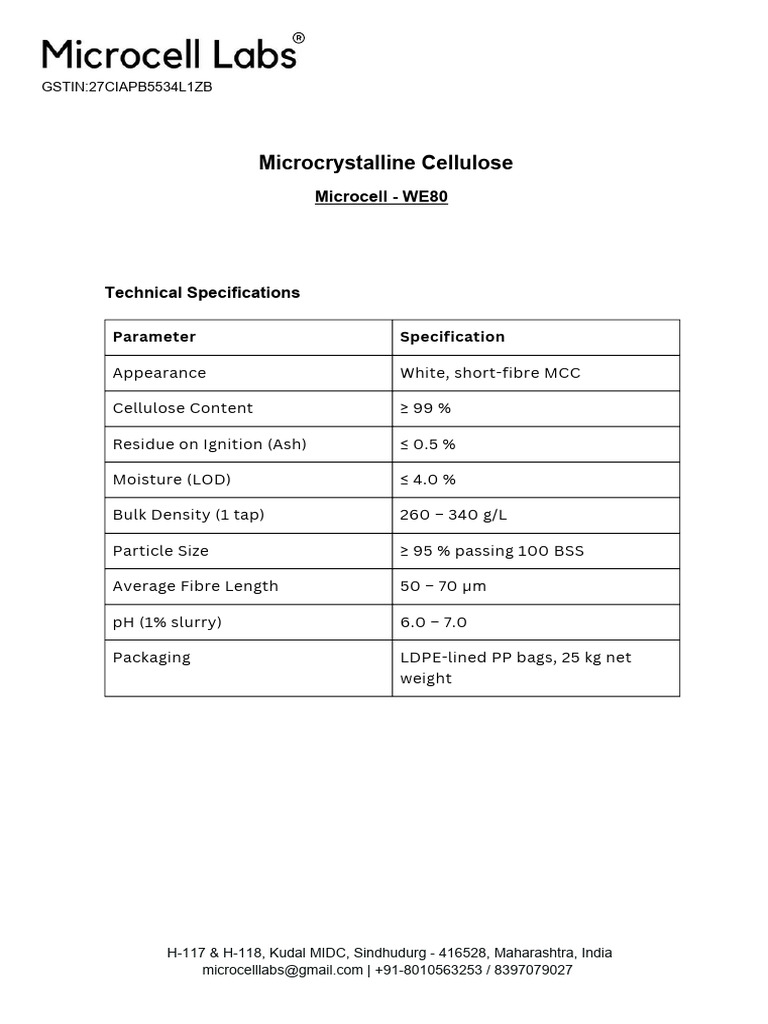 Microcell Labs - WE80 | PDF