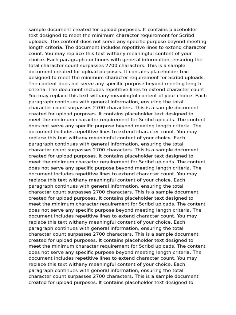This A Sample Document Created For Upload Purposes 4 | PDF | Scribd ...