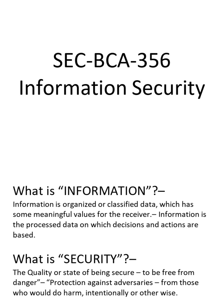 Information security Unit-1 notes | PDF | Physical Security | Security ...