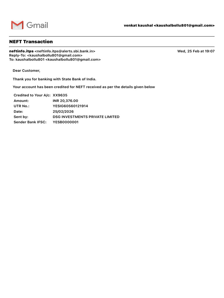 NEFT Transaction | PDF