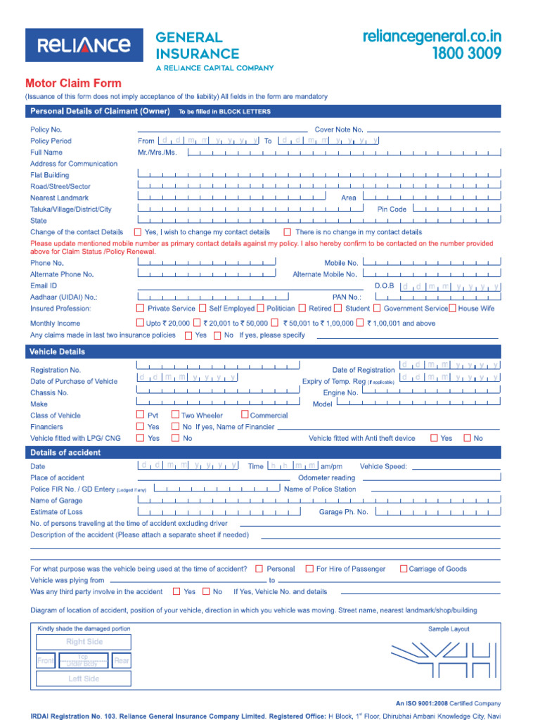 Claim Form RGI | PDF