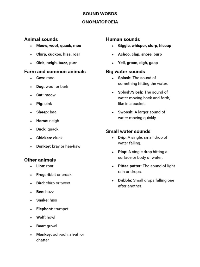 Sound Words | PDF