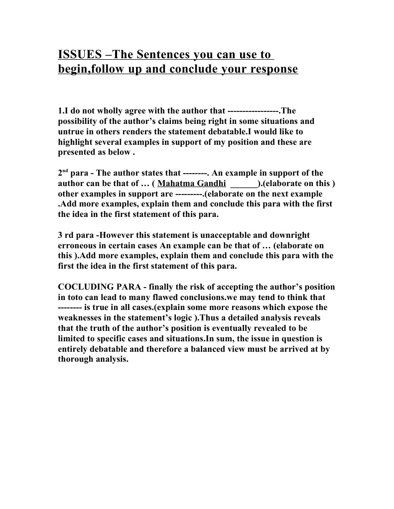 Debating Author's Claims: A Structured Response | PDF