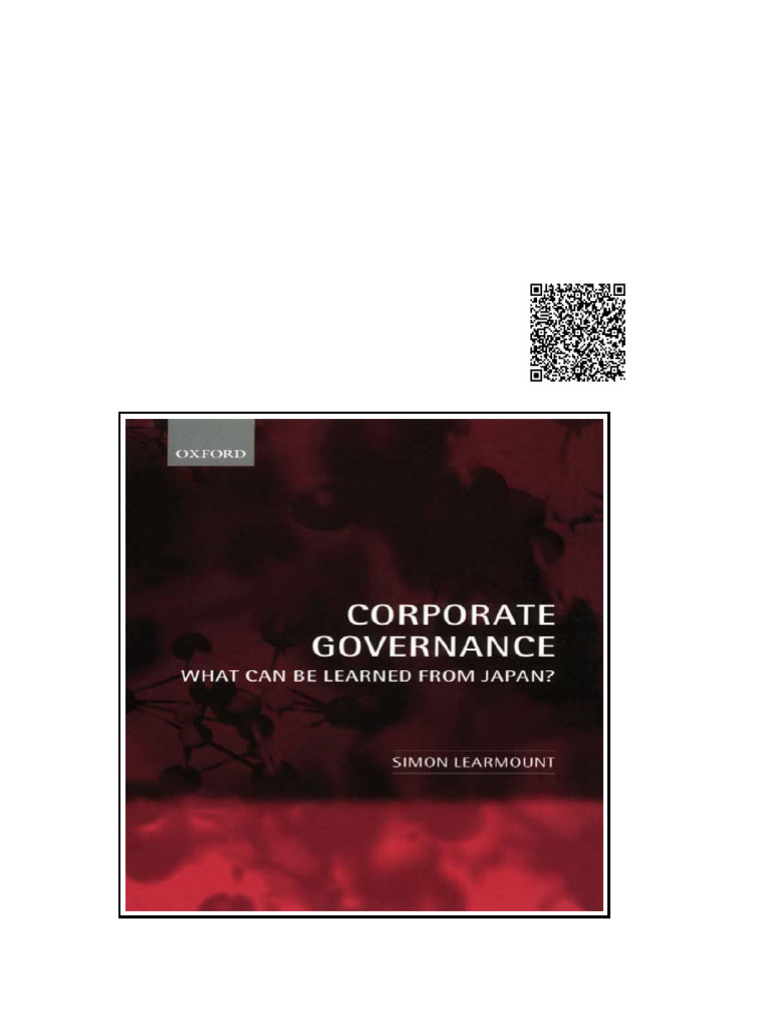 Corporate Governance What Can Be Learned From Japan Learmount Simon ...