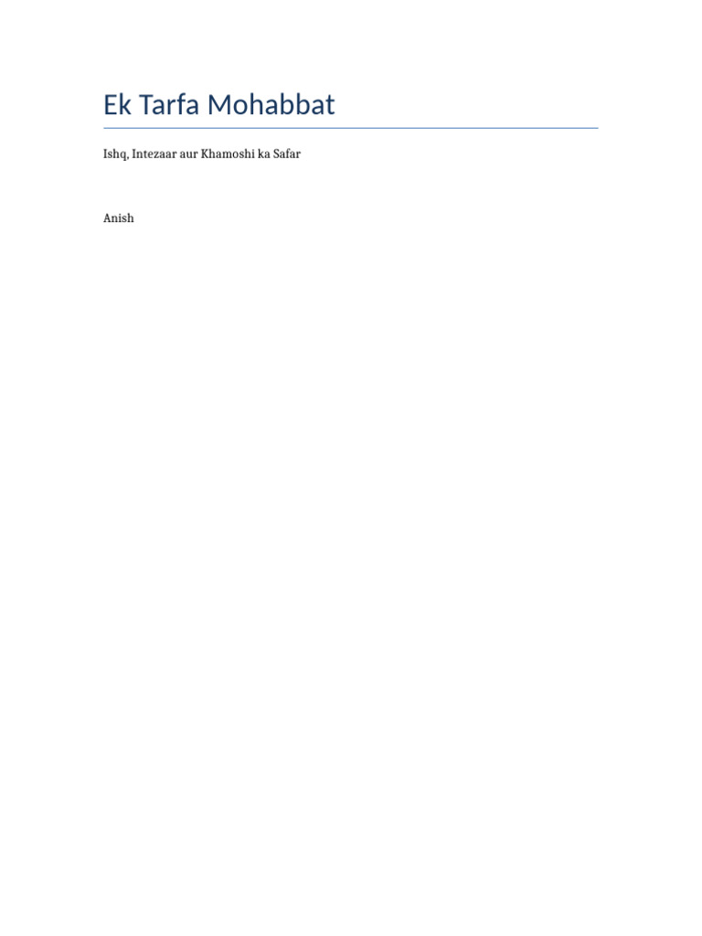 Ek Tarfa Mohabbat Book Template | PDF